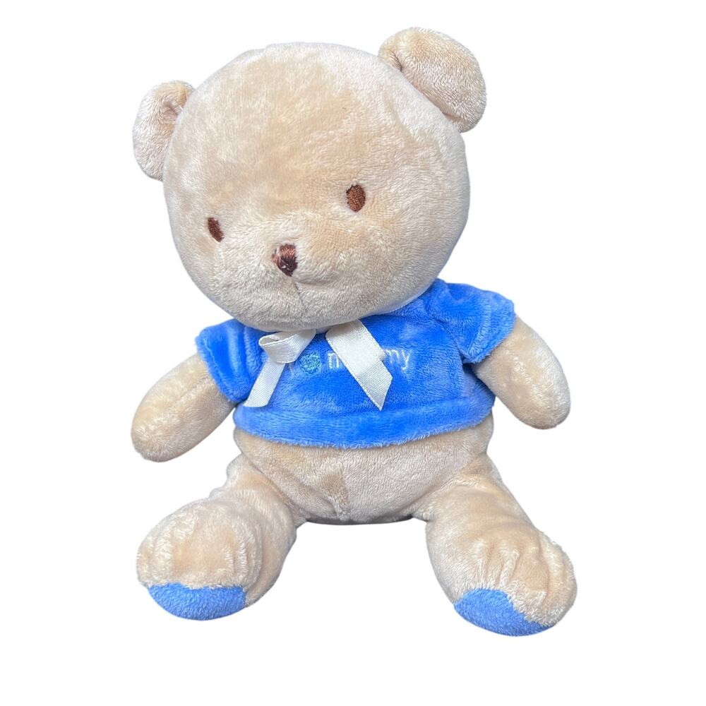 Carters‎ I Heart Love Mommy Teddy Bear Plush 8" Lovey Blue Shirt Rattle 2005